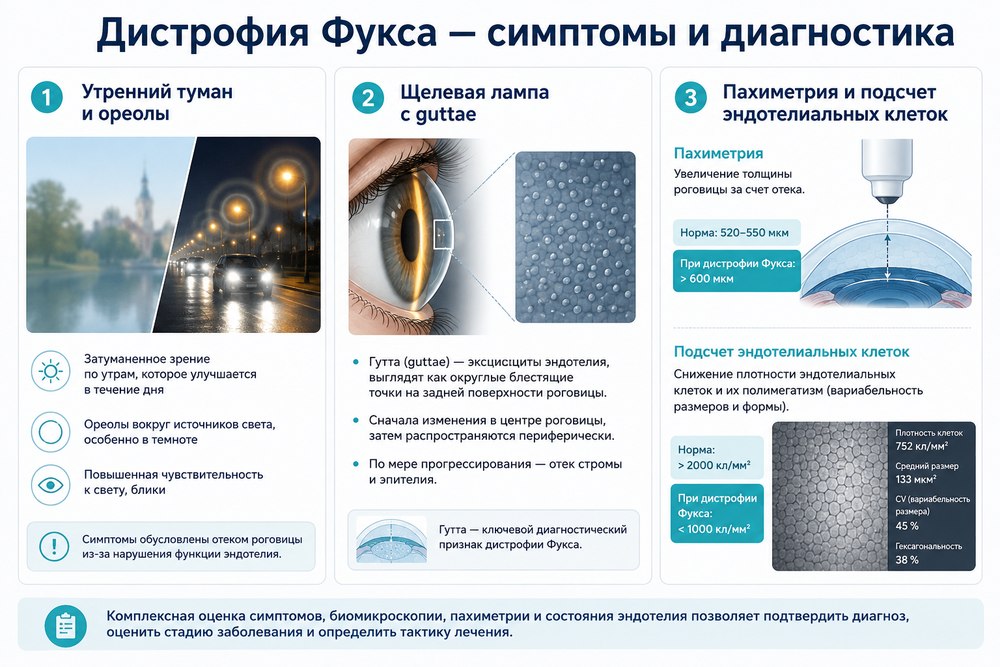 Дистрофия роговицы Фукса - диагностика