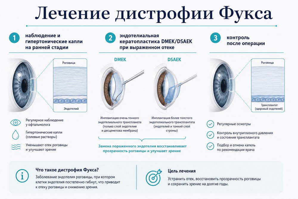 Дистрофия роговицы Фукса - лечение