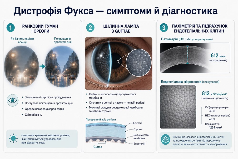 Дистрофія рогівки Фукса - діагностика