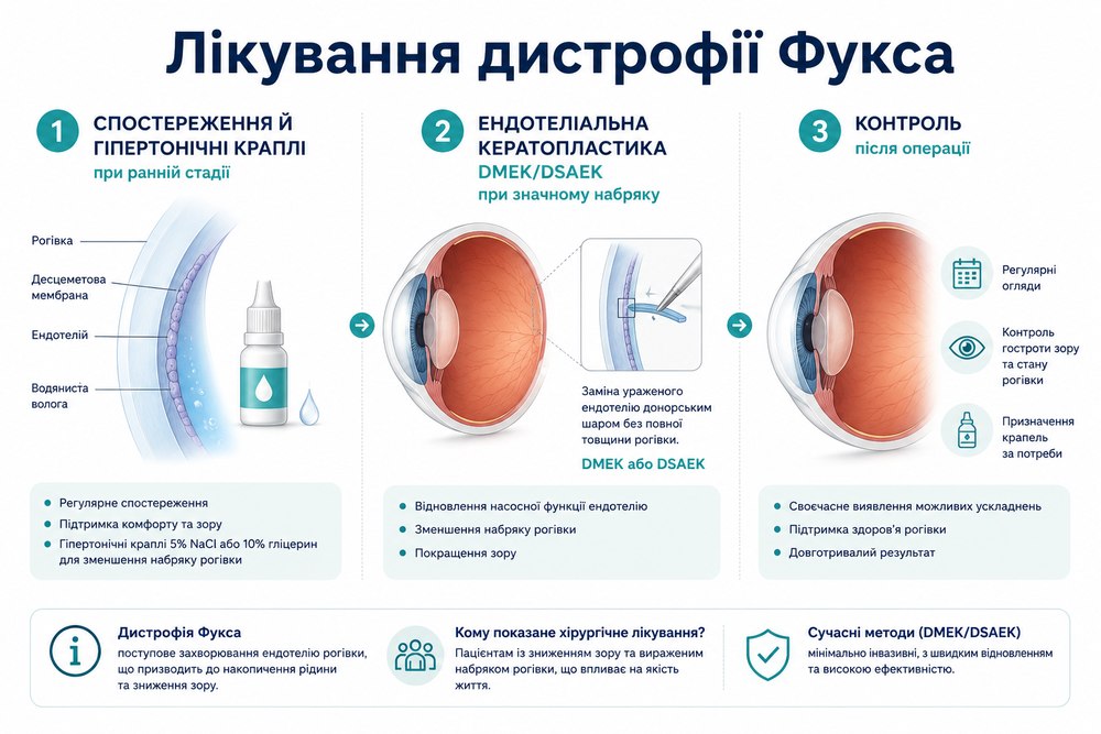 Дистрофія рогівки Фукса - лікування