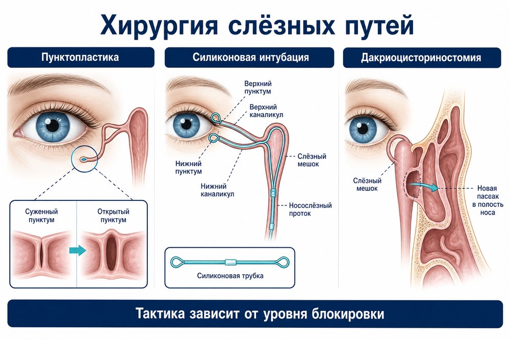 Хирургия слезных путей - лечение