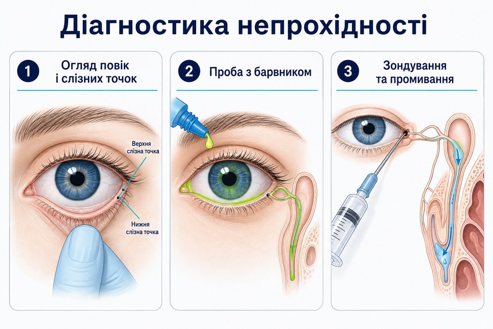 Хірургія сльозових шляхів - діагностика