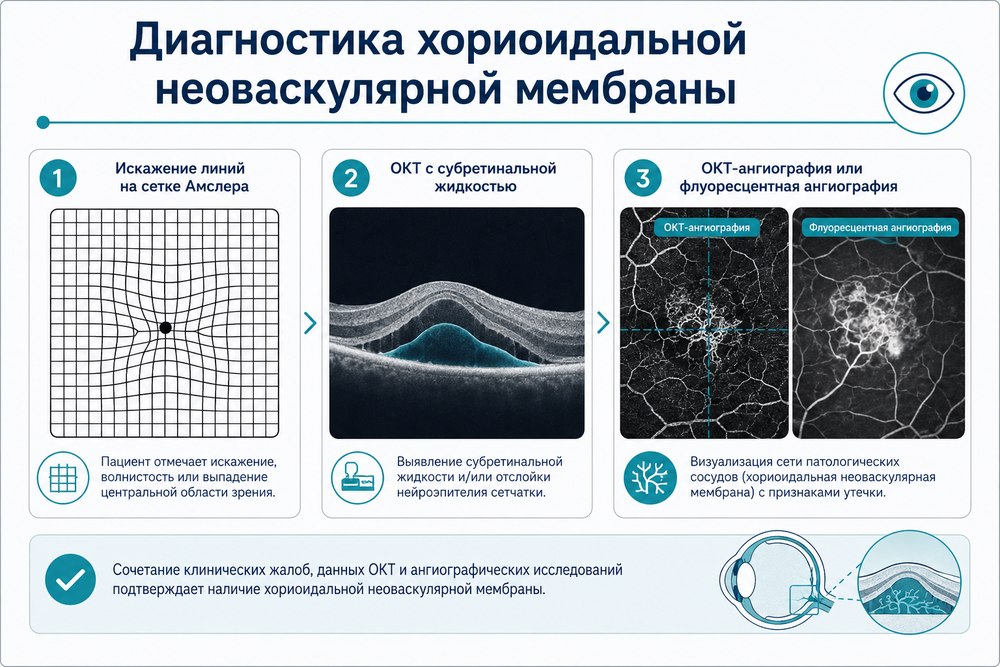 Хориоидальная неоваскулярная мембрана - диагностика