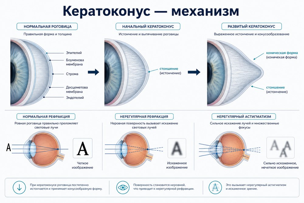 Кератоконус - механизм развития