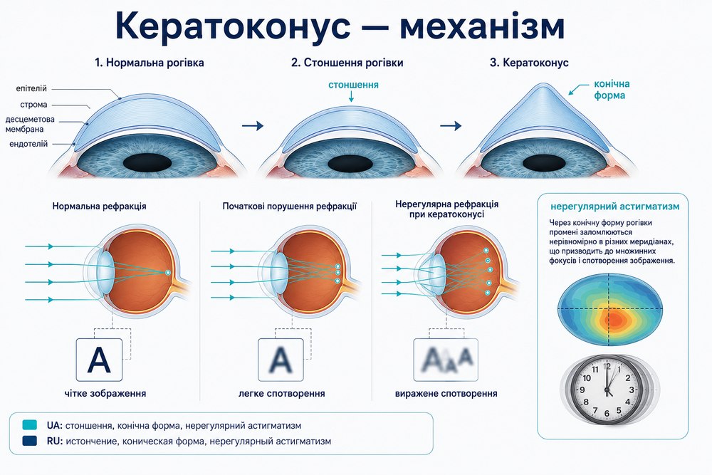 Кератоконус - механізм розвитку