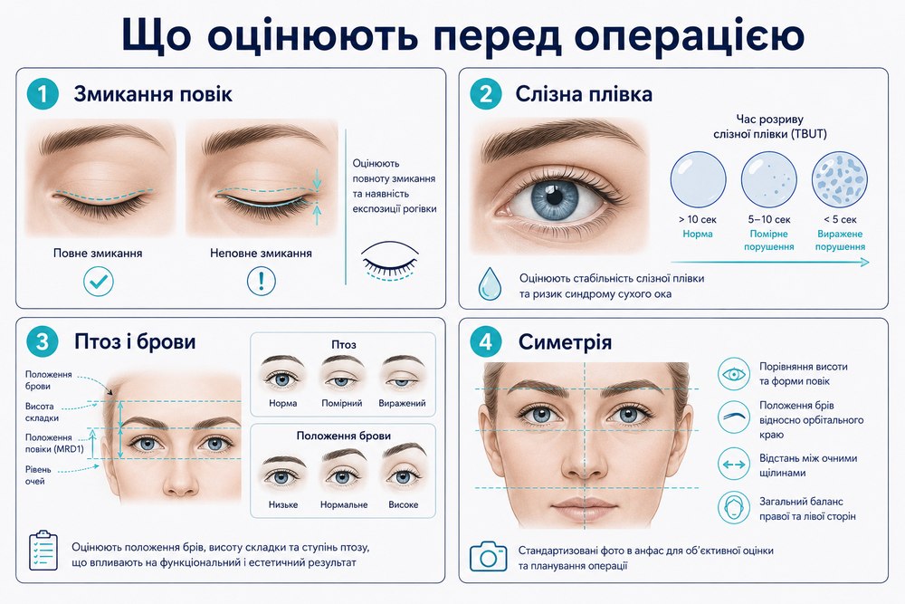 Косметична окулопластика - діагностика