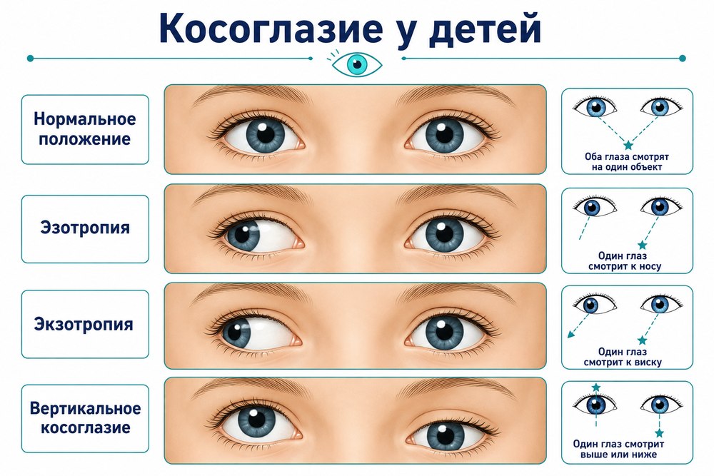 Косоглазие у детей - механизм развития