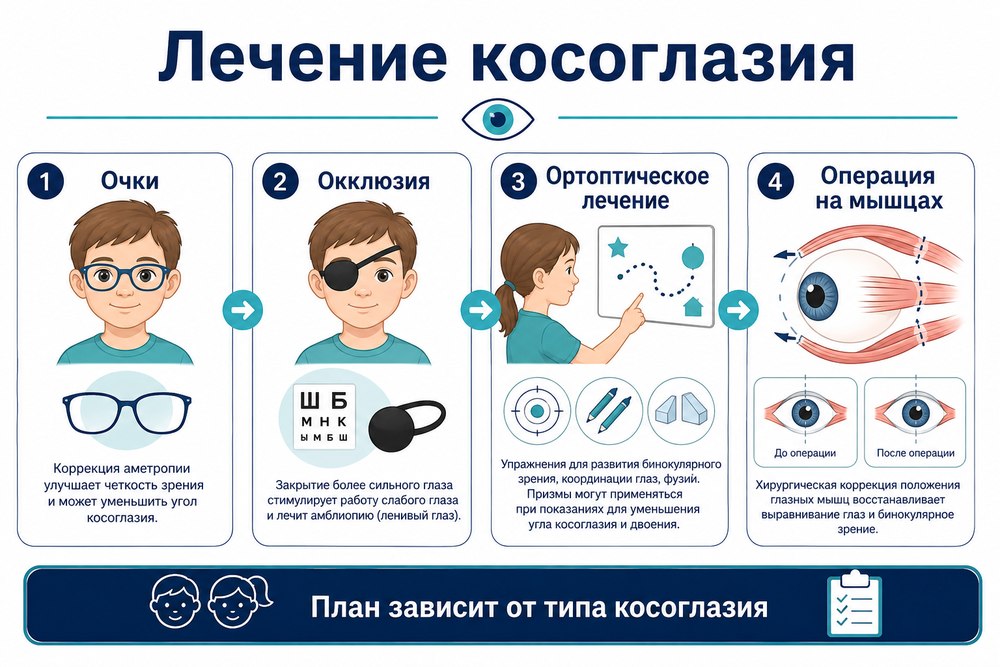 Косоглазие у детей - лечение