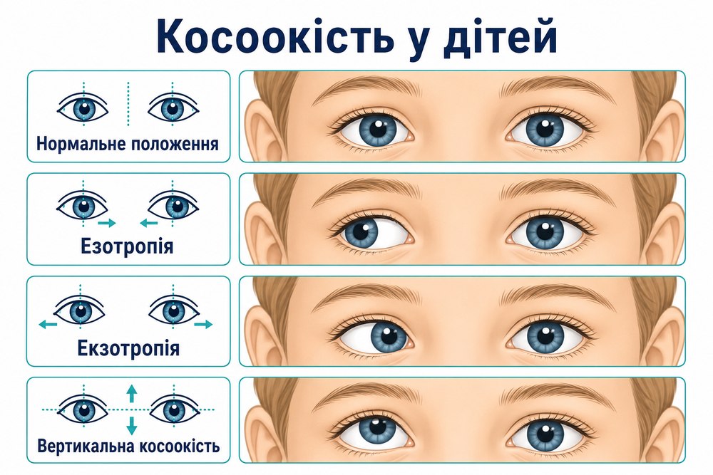 Косоокість у дітей - механізм розвитку