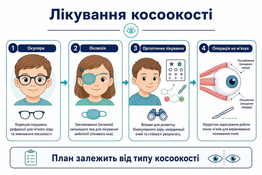 Косоокість у дітей - лікування