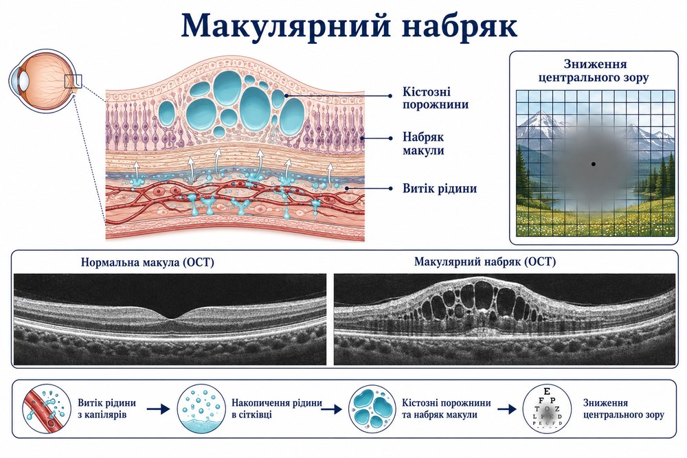 Макулярний набряк - механізм розвитку