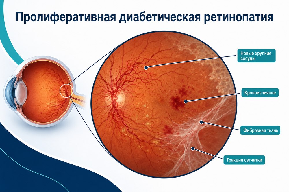 Пролиферативная диабетическая ретинопатия - механизм развития
