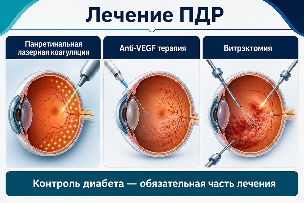 Пролиферативная диабетическая ретинопатия - лечение