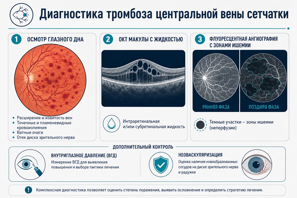 Окклюзия центральной вены сетчатки - диагностика
