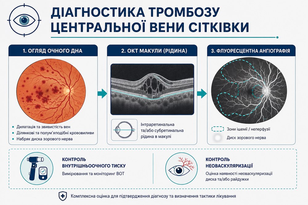 Оклюзія центральної вени сітківки - діагностика
